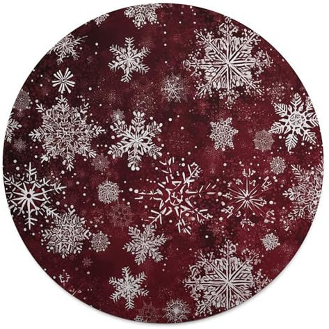 Rundes Strandtuch, Schneeflocken-Druck, bedruckte Reisedecke, personalisierte Decke, Yoga-Decke, Mikrofaser, Strandtuch, dicke Tischdecke, Unisex