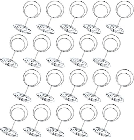 WLLHYF 20 Stück Tischkartenhalter Fotohalter Mini Metall Tischnummernhalter Kartenhalter Tischkartenclips Postkartenhalter Menükartenhalter für Hochzeiten Partys Restaurants Bankette