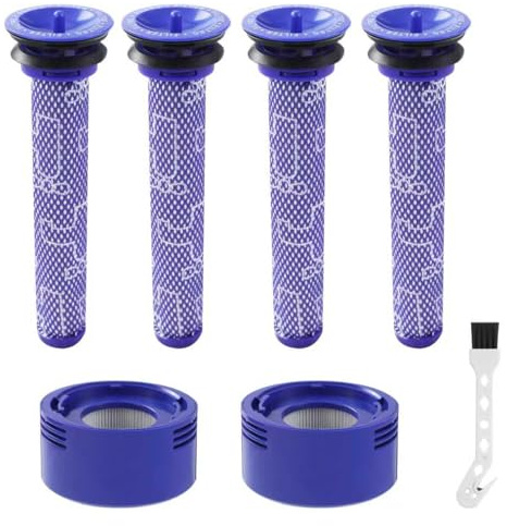 6 stück v7 v8 Filter für Dyson,4Vorfilter,2 HEPA-Nachfilter, 1 Bürste,für Dyson V8 V7 Animal Absolute Akku Staubsauger,Ersatzfilterkit #965661-01&967478-01