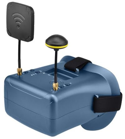 Sirxlevcy -008D FPV-Brille 5,8 G 40 Kanäle 4,3 480 X 272 Eingebauter DVR Doppelantennen 2000 MAh für RC Racing Drone EU Stecker