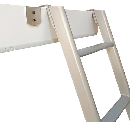 Escalera de metal ajustable para litera, escalera de 4/5 escalones con gancho para dormitorio y caravana, escalera de hierro versátil (130 cm), diseño resistente y ahorra espacio