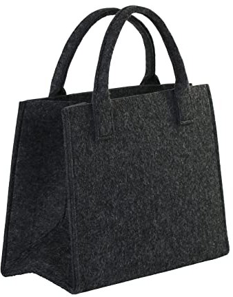 Brandsseller Praktische Einkaufstasche Shoppingbag Freizeittsche Aufbewahrungsbehälter aus Filz - ca. 35 x 20 x 28 cm - Anthrazit