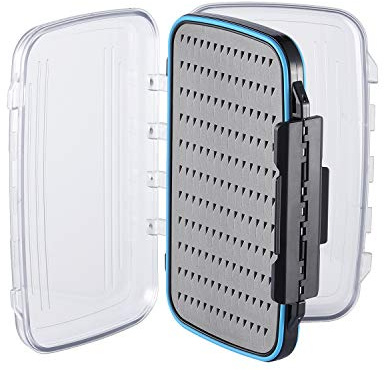 Gonex Scatola per Kit Esche da Pesca a Mosca Box Bilaterale per Pesca Impermeabile, Leggera, con Coperchio Trasparente, Facile per Trasporto e Taglie C 18,5 x 11,7 x 3,8 cm, Grigio