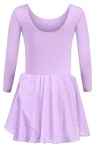 trudge Justaucorps de ballet pour fille - Manches courtes/manches longues - Coton - Justaucorps de danse avec jupe tutu