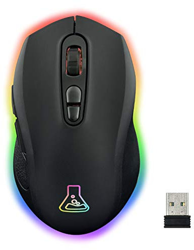 The G-Lab Kult Neon Ratón Gaming Inalámbrico Recargable Preciso y Sensible -Ratón Inalámbrico Gaming 2400 dpi, LED RGB, Batería de Larga Duración, 7 Botones, Ultraligero, PC/PS4/PS5/Xbox One