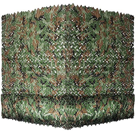 HXSM Camo Netting 2x3m,2x4m,3x3m,3x4m,4x5m Camouflage Net Army Sunshade Fence Net Hunting Blind Netting for Camping Shooting, Party Decoration, Canopy