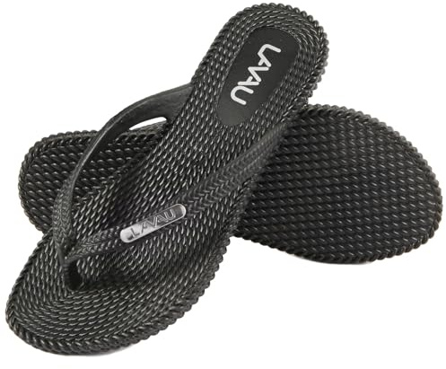 LAVAU Women's Flip Flops, Waterproof Non Slip Water Sandals Slippers for Shower Beach and Pool SS609-W-hei-40