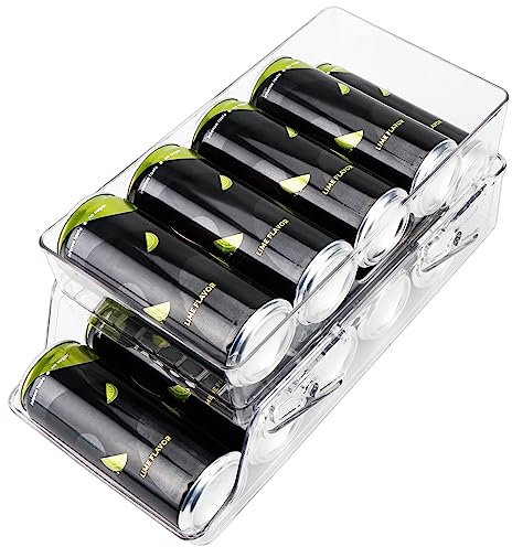 Kühlschrank Organizer - Dosenspender Kühlschrank Zweischicht Rollende Schublade für 250ml/330ml Getränke Bier Sprudel Konserven, Kühlschrank Getränke Organizer für Küchen, Kühlschrank - BPA Frei