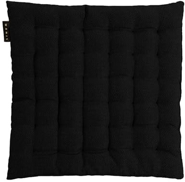 LINUM Pepper Elégante Galette de Chaise 40x40 cm, Coton, Lavable en Machine, Noir