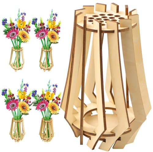 FloralGrace Wooden Vase for lego Flowers, lego Bouquet Stand, Cherry Blossoms, Sunflowers, Tulips, Daffodils, Lotus