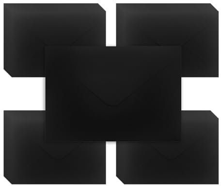 WYAN Mini Umschläge - 50 Stück 17 * 12cm Schwarz Umschläge, Briefumschläge b6, Briefumschläge Weihnachten, für Geschenkkarte, Grußkarten, Hochzeiten, Business(Karte und Kleber nicht enthalten)