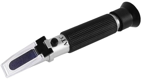 Salthalt refraktometer, automatisk temperaturutjämning salinitet refraktometer, hydrometer 0–100 PPT & 1 000–1 070 specifik gravitation ATC-refraktometer för fiskuppfödning, havsvattenanalys