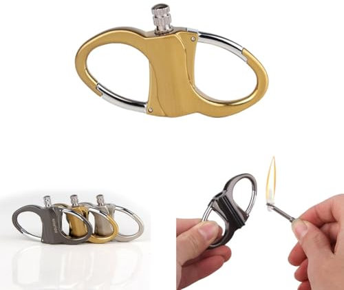 Accendino a forma di infinito con fiammifero permanente, riutilizzabile, impermeabile, fiammiferi con pietra focaia integrata, strumento di sicurezza multifunzionale per escursioni e sopravvivenza