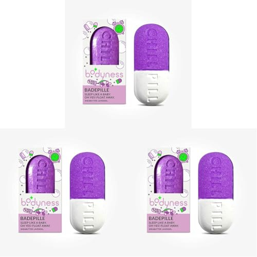 CRAZE BODYNESS Chill Pill Bath Bomb - bomba da bagno a forma di losanga, pallina da bagno per la cura e il relax della pelle con profumo, 70g (Confezione da 3)