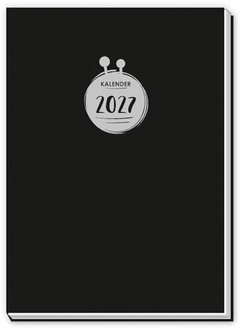 TRÖTSCH - Taschenkalender A7 Schwarz 2027: Mini-Terminkalender