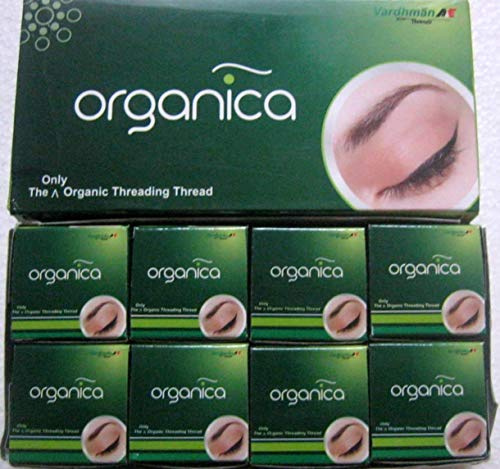 Lot de 8 bobines de fil pour épilation de sourcils - Fil en coton bio de 300 m - Produit de l’Inde