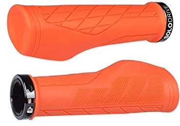 SOLODRIVE Fahrradgriffe Ergonomisches, MTB Griffe aus rutschfestem Gummi, Single Lock-on Fahrrad Griffe/lenkergriffe, Softe Handgriffe Geeignet für E-Bike, Trekkingrad, Mountainbike (Orange)