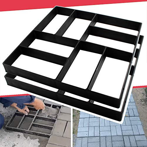 Anothera Set di 2 stampi per calcestruzzo, 39,9 x 39,9 x 4,0 cm, riutilizzati per la creazione di calpesti, per il fai da te, per il sentiero, la pavimentazione, il giardino, il cortile, il patio