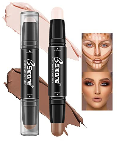MTUVKGT Stick Contouring Viso Professionale, Stick Correttore Contouring Crema Contorno, Stick Illuminante Contorno A Doppia Punta Copertura Completa, Make Up Correttore Colore Per Occhiaie (01)