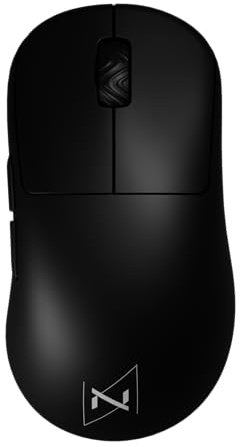 Nyfter - Premium Gaming Maus ELT Ergolight 4K Kabellos 52g Superlight Pixart PAW 3995 bis zu 26000 DPI für Ultra fastes Gameplay (Black)