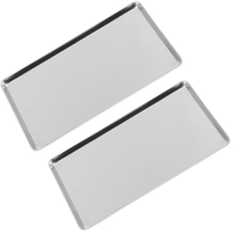 CANIGHT Stainless Steel Rectangular Serving Tray Steamed Roll Plate Home Storage for Party Food