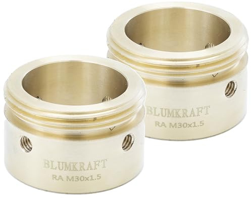 BLUMKRAFT Set di 2 adattatori radiatori in ottone compatibili con Danfoss RA (20-23 mm) a M30 x 1,5 per termostato/testa termostatica M30 x 1,5 maschio