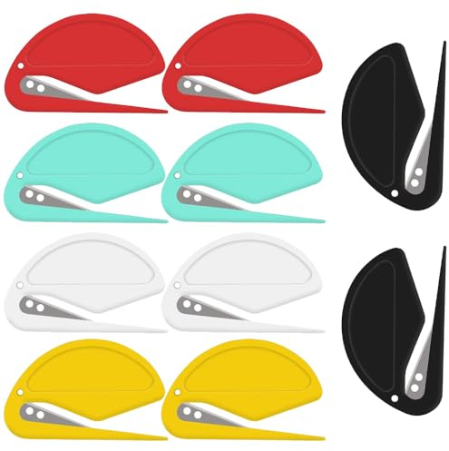 Gebildet 10 Stück Brieföffner, Umschlagschneider, Postöffner mit Verdeckter, Scharfer Sicherheitsklinge, Sauberes Öffnen Ohne Beschädigung