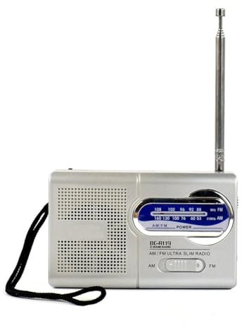 Mini antenne télescopique portable AM/FM - Récepteur mondial - Format de poche - Petite radio portable FM rechargeable (sans batterie)