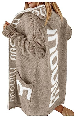 Veste Longue Femme Gilet Long Capuche Cardigan avec Fourrure Agneau De Noel Hiver Pull Court Gris Bleu Marine Manteau Velours Cotele Laine Grosse Maille Mi Saison Bouclette Chaud en Gilets Noir