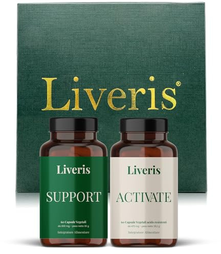 Liveris | integratore per il fegato in 2 formulazioni complementari | supporto della funzionalità epatica e del normale metabolismo dei grassi | 120 capsule vegetali senza glutine e lattosio