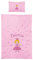 3 tlg. Baby/Kinder Bettwäsche Motiv: Prinzessin - renforcé 100x135 cm + 40x60 cm + 1 Spannbettlaken 70x140 cm - 100% Baumwolle (mit Laken: rosa)