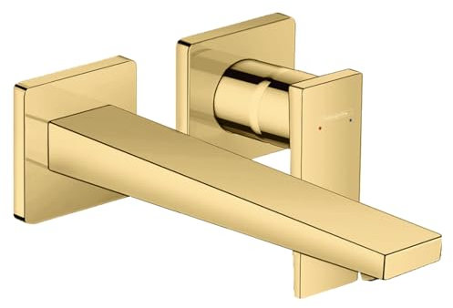 hansgrohe Wasserhahn Metropol, Unterputz Armatur für Wandmontage, Auslauf 22,5 cm, Polished Gold Optic