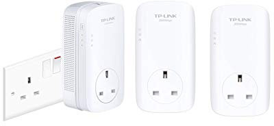 TP-LINK TL-PA9020P 2-Port Gigabit Passthrough Powerline Adapter, Data Transfer Speed Up to 2000 Mbps, Ideal for HD Video Streaming and Online Gaming UK (Triple Pack) (Renewed)