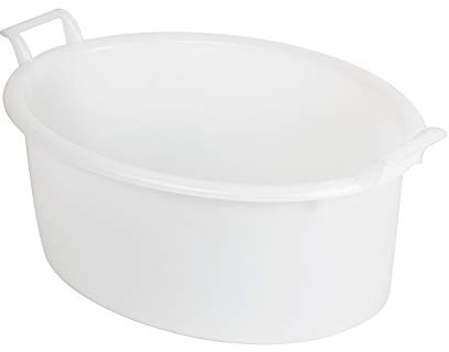 Mobil Plastic - Bacinella/Bagno Ovale in plastica Diametro 50 cm per Alimenti - Bianco Neutro