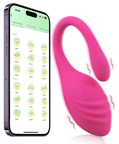 ZWFUN Vibrierendes Ei Vibrator mit App Bluetooth Fernbedienung 9 Vibrationsmodi leise stark Klitoris Vaginal Stimulator Sexspielzeug für Frauen Anal Vibrator Sex Spielzeug für die Frau Paare (Rosa)