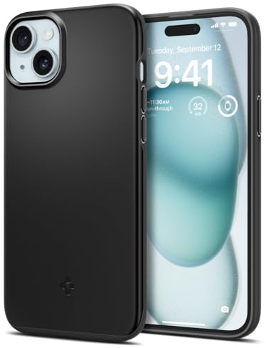 Spigen Thin Fit Hülle Kompatibel mit iPhone 15 -Schwarz