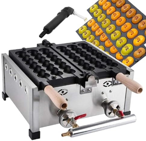MIAOMI Bubble Waffle Maker per Uso Commerciale, Piastra per Waffle Antiaderente con 12 Coni per Uova, Macchina per Waffle con cuociuova per Gelato/cialde all'uovo al Cioccolato - Rotazione di 180°