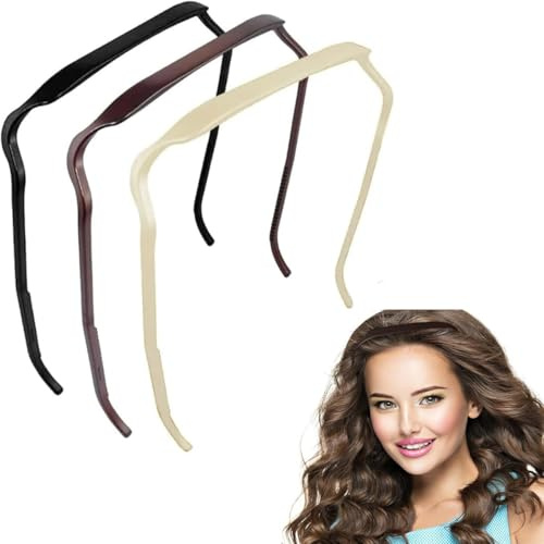 Serre Tete Lunette,3 pièces Bandeau Épais Bouclés,Cerceau de Cheveux Invisible Têtes Carrés pour Lunettes de Soleil,Outil de Fixation de Coiffure Accessoires de Style pour Hommes et Femme