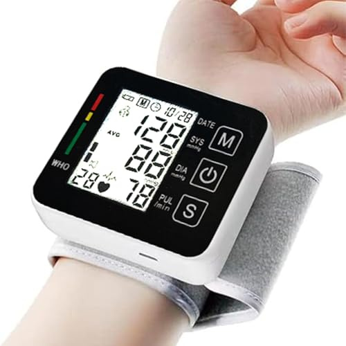 Automatic Wrist Blood Pressure Monitor Upper Arm BP Machine for Home Use BP Cuff Kit Pulse Rate Detection Meter
