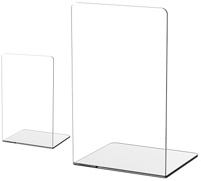 EH Design Acryl Buchstütze – 2 Stück - Transparente & rutschfeste Buchstützen – 7X bruchfester als Glas – Unsichtbare, rutschfeste Buchhalter für Zuhause & Büro – Made in DE