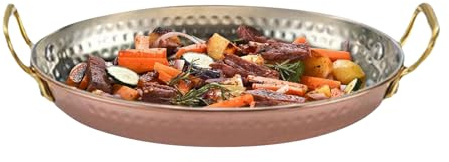 Padella per paella in acciaio inox – Pentola da cucina non rivestita | Padella da cucina non rivestita | Pentole a doppio manico per principianti Campeggio frutti di mare Pasti a casa Eventi