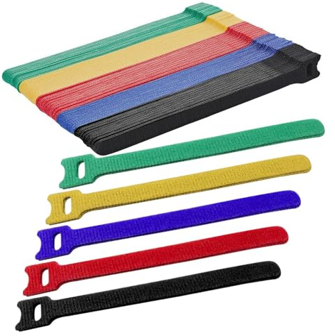 100 Pcs Cable Ties, Adjustable Reusable Hook and Loop Cable Straps, Cable Organiser for Tablet, Laptop, Home Office Wire Management