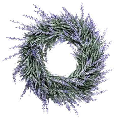 Front Door Wreath with Hook, 15 Artificial Door Wreath All-Year | Spring Summer and Winter Artificial Foliage, for Home Walls/Fireplaces/Windows/Wedding Decorations, Indoor/Outdoor