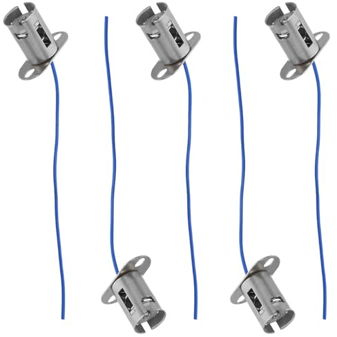 EXCEART Lot de 5 Douilles Métalliques B15 avec Câble, Support D’ampoule à Baïonnette pour Ampoule LED de Clignotant, Feu Arrière et Feu Stop, Résistance la Corrosion et Usage