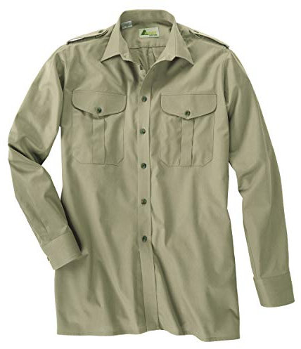 Skogen Jagdhemd schilfgrün mit langem Arm Übergröße, Kragenweite:46