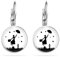 Miss Lovie Mary Poppins Witzig Ohrhänger Lustige Ohrringe Hängend Damen Teenager Mädchen Handmade Cabochon Edelstahl Schwarz Weiß Perfekt für Fasching Karneval Kostüm für Erwachsene