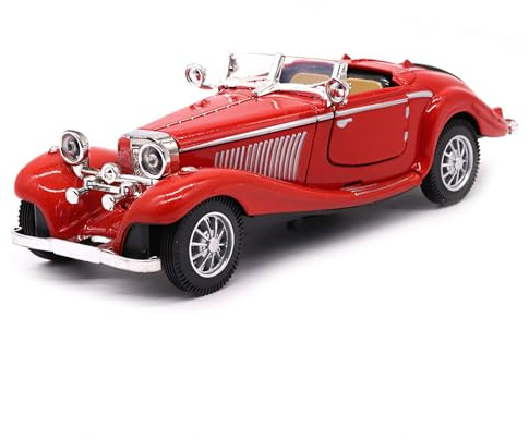 1:28 Scale Pullback Diecast Metal Antique Classic Model Cars Collectible Toy Gifts (Red,Length 6.5in/16.8cm)