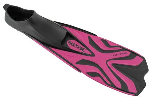 SEAC Azzurra, Palmes de Snorkeling pour Adultes et Enfants, Chausson fermée en Caoutchouc Souple