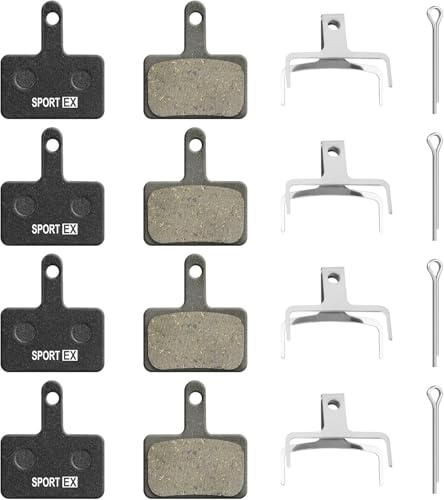 Ainiv Plaquettes Frein Vélo, 4 Paires Plaquettes Frein de Vélo Montagne en Résine Semi-Métallique pour Shimano B01S BR-M575 M525 M515 T615 T675 M505 M495 etc., Tektro/Trp Remplacement