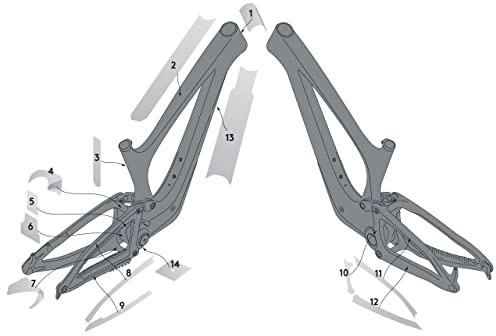 Syncros Bold Unplugged Carbon Rahmenschutzfolien Set glänzend klar